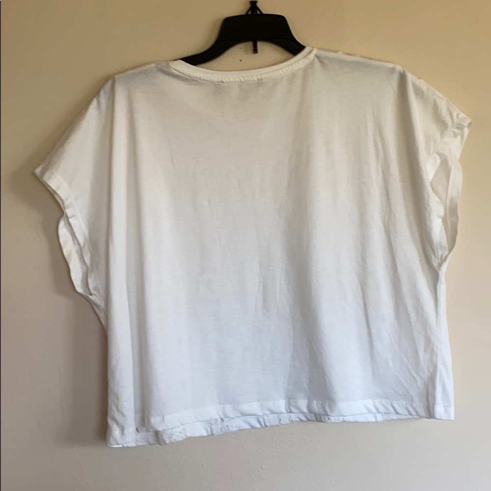 Zara Crochet T-Shirt in Ecru NWOT - Picture 4 of 8